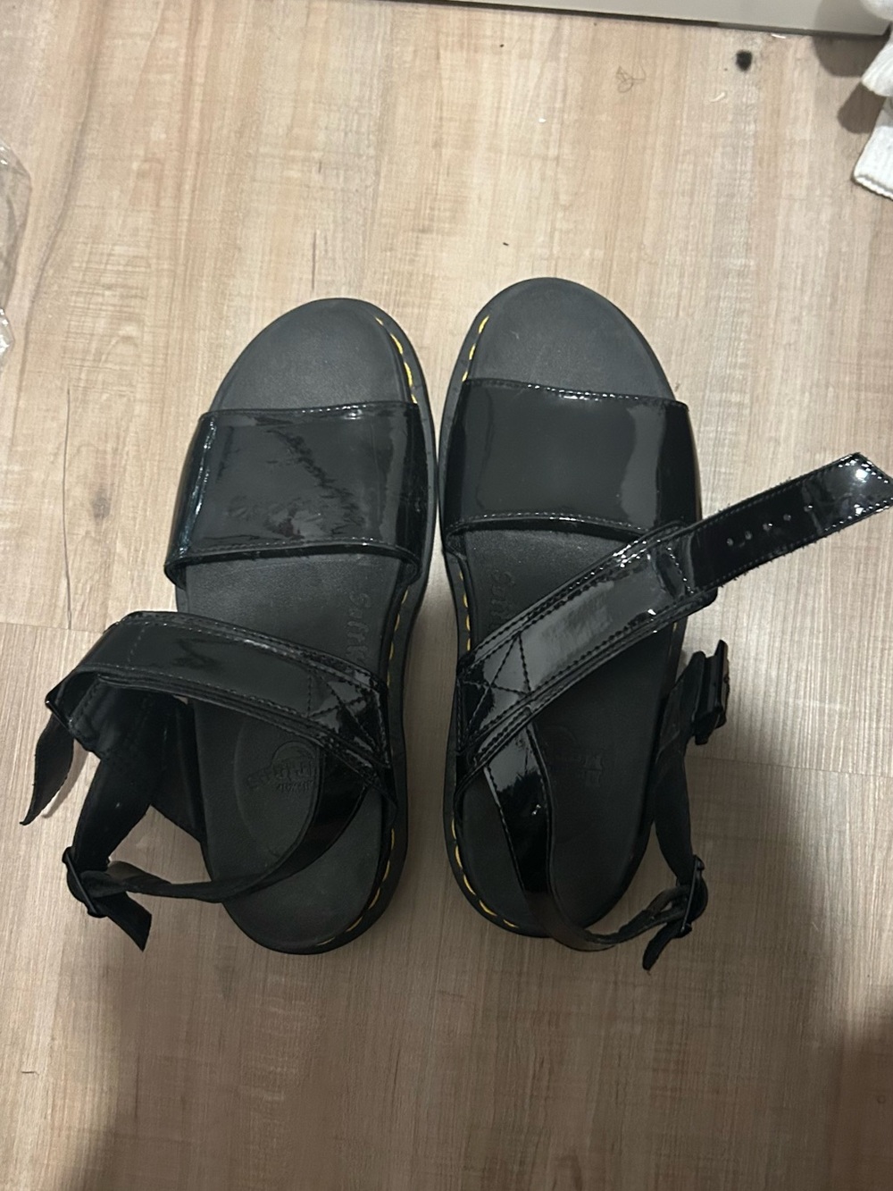 Dr. Martens Voss Black Patent Sandals